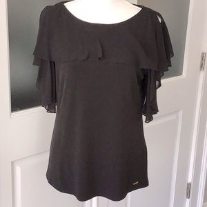 Calvin Klein Split Ruffle sleeve top